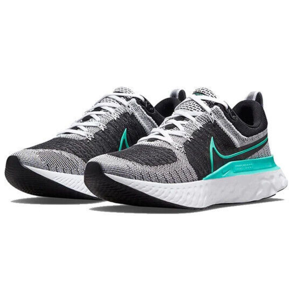 Nike React Infinity Run Flyknit 2 CT2423-103 Women Gray/Black/Mint Shoes NDD631 - Picture 3 of 8